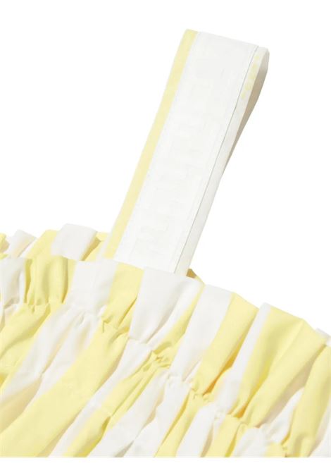 Abito Prendisole In Popeline a Righe Gialle Con Stampa Floreale FENDI KIDS | JFB765-ATS5F0H1J
